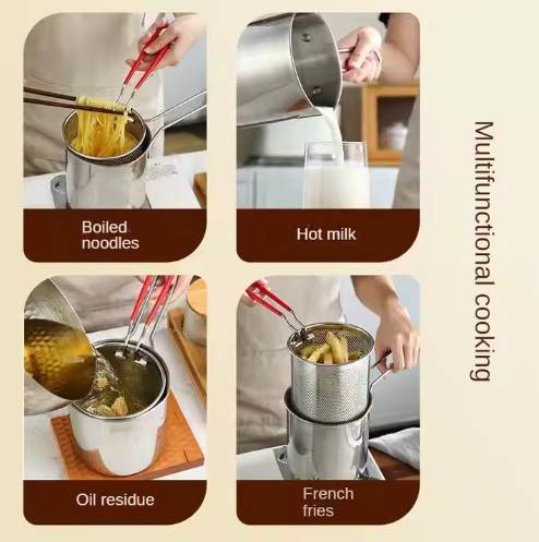 Olla para Freír con colador y pinzas