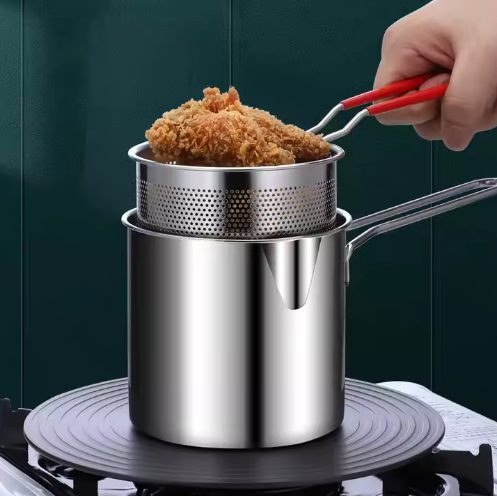Olla para Freír con colador y pinzas