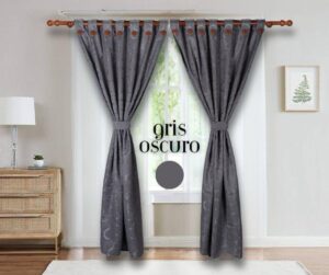GRIS OSCURO Combo Cortina mas velo