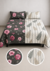 flores con hojas Cobertores doble faz