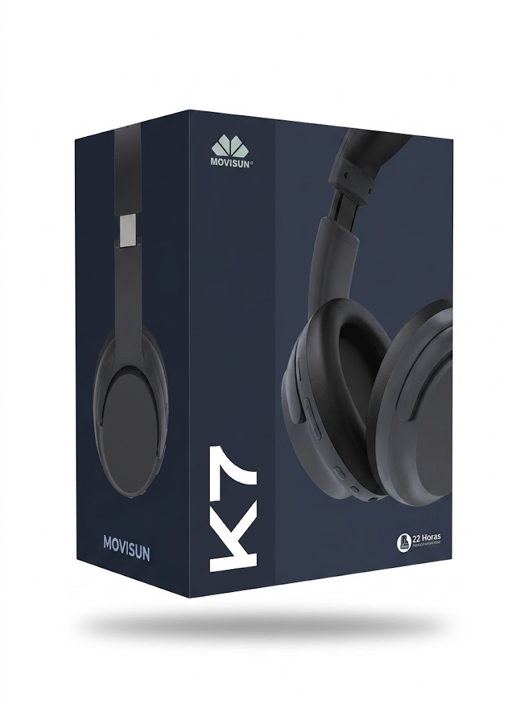1 Audífonos Bluetooth Movisun k7 Negro